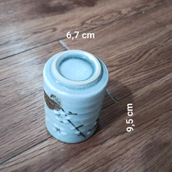 Bộ cốc ly chén gốm Nhật -(Men Mộc + Men Rạn)-(Bộ 5 Ly + 1 Khay)[Ly uống nước, trà, cà phê] 470509