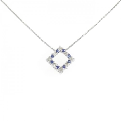 K18WG Sapphire Necklace 0.10CT - Hàng hiệu Authentic