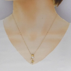 K18YG Heart × Star Mother of Pearl Necklace - Hàng hiệu Authentic 845846