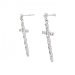 K18WG Bông tai kim cương chéo 0.24CT - Hàng hiệu Chính hãng 871603