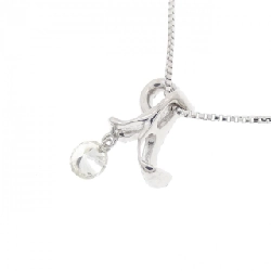 K18WG Chữ cái R Dây chuyền kim cương 0.20CT - Hàng hiệu Chính hãng 859848