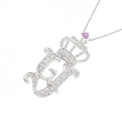 K18WG Chữ cái Y × Vương miện Sapphire Dây chuyền 0.02CT - Hàng hiệu Chính hãng 859811