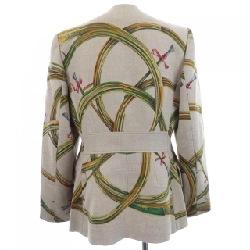 Áo khoác không cổ HERMES với nút sừng - Hàng hiệu Authentic 819178