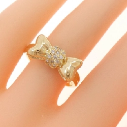 Nhẫn kim cương K18YG hình ruy băng 0.09CT 668192