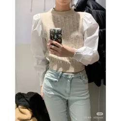 Áo len phối tay bồng nhẹ 778755