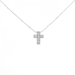 K18WG Dây chuyền kim cương hình chữ thập - Hàng hiệu Chính hãng