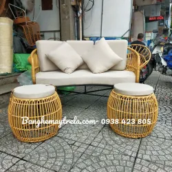 Bàn ghế sofa mây nhựa ngoài trời 558829