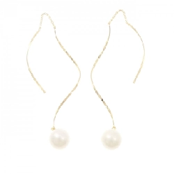 K18YG Bông tai ngọc trai nước ngọt - Hàng hiệu Authentic