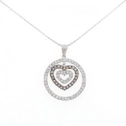 K18WG Dây chuyền kim cương hình trái tim 0.60CT - Hàng hiệu Chính hãng