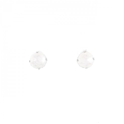 K18WG Đá mặt trăng Bông tai - Hàng hiệu Chính hãng