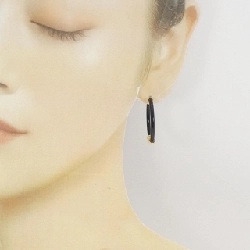 K18YG Khuyên tai Hoop Onyx - Hàng hiệu Chính hãng 869123