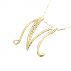 K18YG Chữ cái M Dây chuyền kim cương 0.01CT - Hàng hiệu Chính hãng 856918