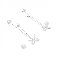 K14WG Nơ×Trái tim Bông tai Kim cương - Hàng hiệu Chính hãng 867855