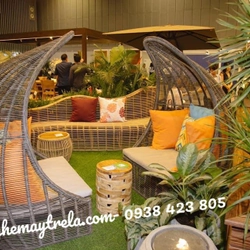 Bàn ghế chụp hình ngoài trời nhựa giả mây 454985