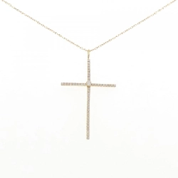 K18YG Dây chuyền kim cương chéo 0.35CT - Hàng hiệu chính hãng