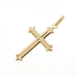 K18YG Mặt dây chuyền hình chữ thập - Hàng hiệu Chính hãng