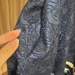 Váy thiết kế size M tông xanh kết hợp gấm và hoa trẻ trung 664292