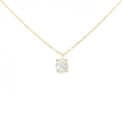 K18YG Dây chuyền kim cương 0.514CT E SI2 cắt oval - Hàng hiệu Authentic