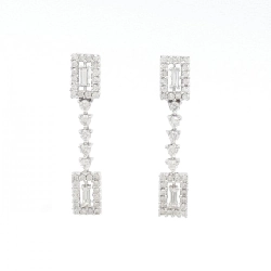 Bông tai kim cương 18KWG - Hàng hiệu Chính hãng