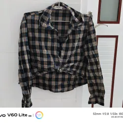 Áo sơ mi caro tay dài nữ