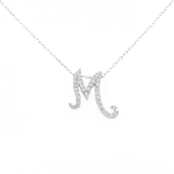 Dây chuyền kim cương chữ M 750WG/K18WG - Hàng hiệu Authentic 0.28CT