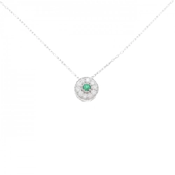 K18WG Dây chuyền ngọc lục bảo 0.08CT - Hàng hiệu Authentic