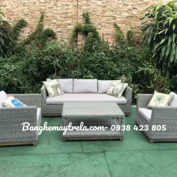 Sofa nhựa giả mây ngoài trời 571506