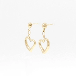 K18YG Bông tai hình trái tim - Hàng hiệu Chính hãng 870909