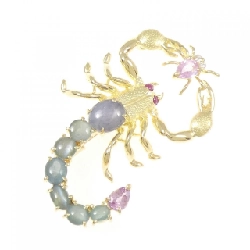 K18YG Bọ cạp Đá màu Brooch - Hàng hiệu Chính hãng