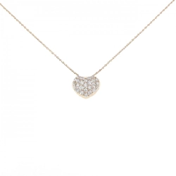 K18PG Dây chuyền kim cương hình trái tim Pavé 0.55CT - Hàng hiệu Chính hãng