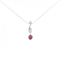 K18WG Dây chuyền ruby 0.59CT - Hàng hiệu Chính hãng