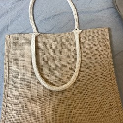 TÚI MUJI VẢI SỢI ĐAY TRẮNG THÔ 1080