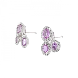 K18WG Sapphire Bông tai 2.60CT - Hàng hiệu Chính hãng 876787