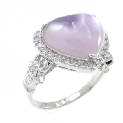 Nhẫn đá màu hình trái tim K18WG - Hàng hiệu Authentic