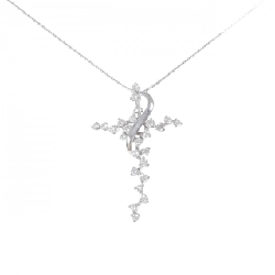 K18WG Dây chuyền kim cương hình chữ thập 1.43CT - Hàng hiệu Chính hãng