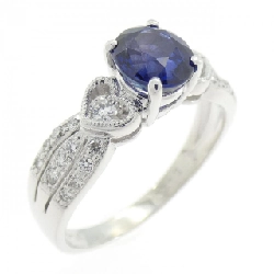 Nhẫn Sapphire 750WG hình trái tim 1.06CT