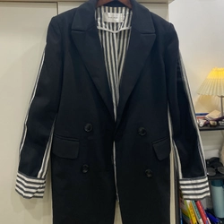 Áo blazer đen phối sọc 548936