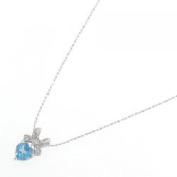 K10WG Heart × Ribbon Blue Topaz Necklace - Hàng hiệu Authentic 863735