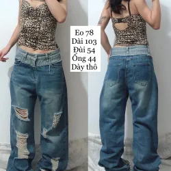 Quần jeans ống đứng suông nữ cá tính
