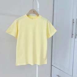 Áo Thun Nữ Cotton Form Đơn Giản Cổ Tròn Size SML Màu Sáng Hàng Mới 303776