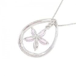 K18WG Dây chuyền hoa sapphire 0.50CT - Hàng hiệu chính hãng 861034