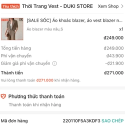 Áo khoác blazer dáng lửng có cầu vai [size S] - DUKI STORE 331035