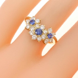 Nhẫn Sapphire Hoa K18YG 0.37CT 670604