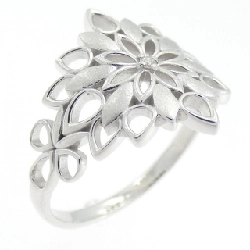 Nhẫn kim cương hoa K18WG 0.01CT