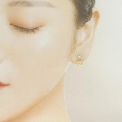 K18YG Bông tai hình trái tim - Hàng hiệu Chính hãng 874045