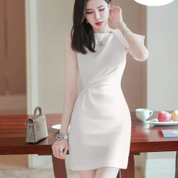 Váy sát nách lụa Mango thời trang size M màu trắng 306670