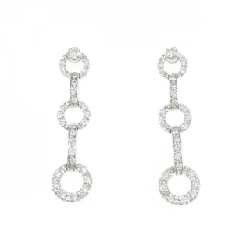 K18WG Bông tai kim cương - Hàng hiệu Authentic