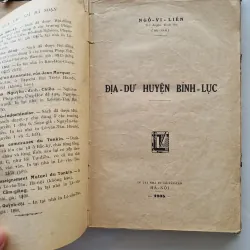 Địa dư huyện Bình Lục, xuất bản 1935, có thủ bút 1021682