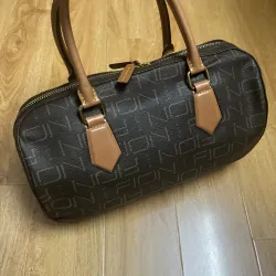 Túi nữ phom trống 30*17*8 da thật & canvas 2hand