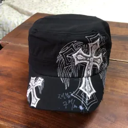 Nón kiểu chóp vuông đen hoạ tiêt thêu tay - xuất khẩu xịn - ship ngẫu nhiên. 520078